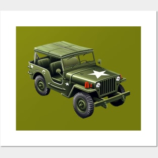 Army Jeep Isometric View Posters and Art